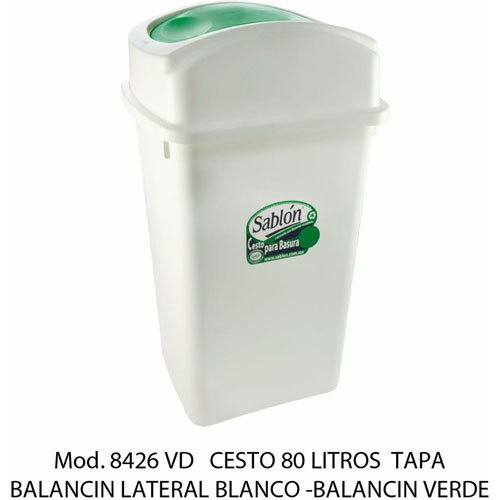 Foto de CESTO CON CAPACIDAD DE 80 LITROS / 21.16 GALONES CON BALANCÍN 