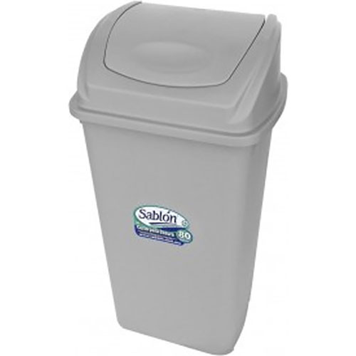 Foto de CESTO CON CAPACIDAD DE 80 LITROS / 21.16 GALONES, CON PEDAL PLASTICO, CON IMPRESIÓN 
