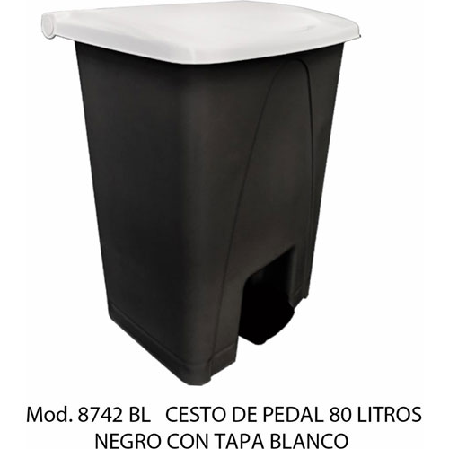 Foto de CESTO CON PEDAL CON CAPACIDAD DE 80 LITROS / 21.16 GALONES 