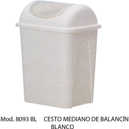 Foto de Cesto De Basura Con Tapa Con Balancín  Y Con Ranuras Para Fijar Bolsa Para Basura.Capacidad 17  L / 4.49 Gal 
