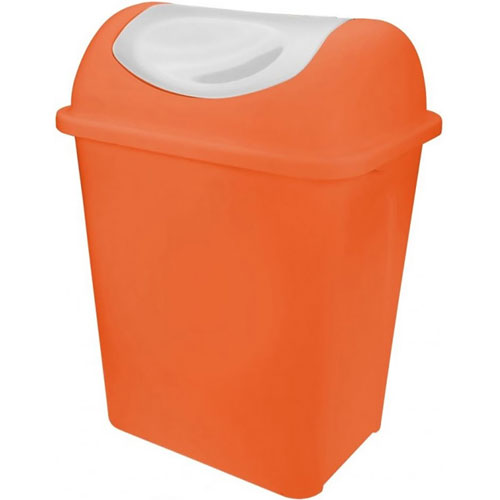 Foto de CESTO DE BASURA CON TAPA CON BALANCÍN  Y CON RANURAS PARA FIJAR BOLSA PARA BASURA.CAPACIDAD 17  L / 4.49 GAL 