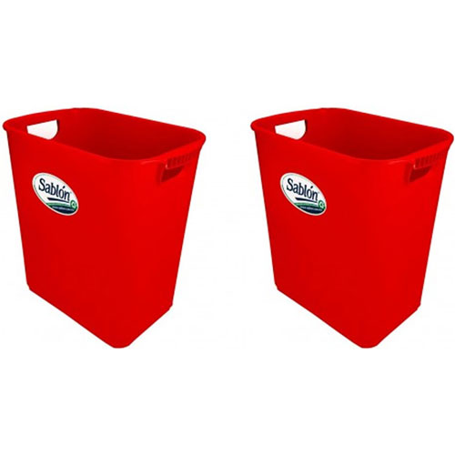 Foto de CESTO DE BASURA JUMBO RECTANGULAR, CON ASAS.CAPACIDAD 26 L / 6.87 GAL. CON IMPRESIÓN 