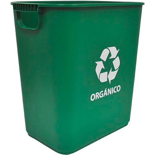 Foto de CESTO DE BASURA JUMBO RECTANGULAR, CON ASAS.CAPACIDAD 26 L / 6.87 GAL. CON IMPRESIÓN 