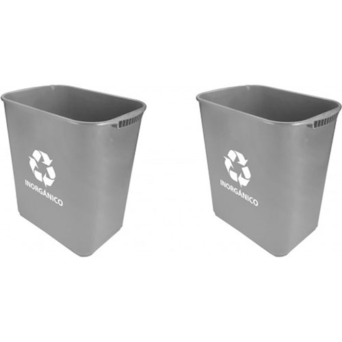 Foto de CESTO DE BASURA JUMBO RECTANGULAR, SIN ASAS.CAPACIDAD 26 L / 6.87 GAL. CON IMPRESIÓN 