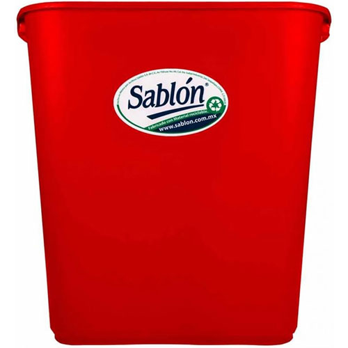 Foto de CESTO DE BASURA JUMBO RECTANGULAR, SIN ASAS.CAPACIDAD 26 L / 6.87 GAL. CON IMPRESIÓN 