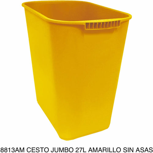 Foto de CESTO DE BASURA JUMBO RECTANGULAR, SIN ASAS.CAPACIDAD 26 L / 6.87 GAL. 