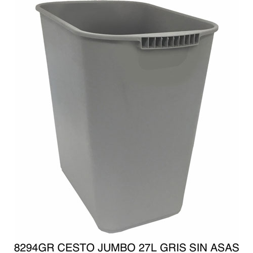 Foto de CESTO DE BASURA JUMBO RECTANGULAR, SIN ASAS.CAPACIDAD 26 L / 6.87 GAL. 