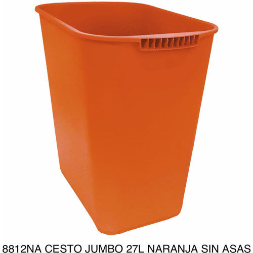Foto de CESTO DE BASURA JUMBO RECTANGULAR, SIN ASAS.CAPACIDAD 26 L / 6.87 GAL. 