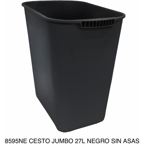 Foto de CESTO DE BASURA JUMBO RECTANGULAR, SIN ASAS.CAPACIDAD 26 L / 6.87 GAL. 