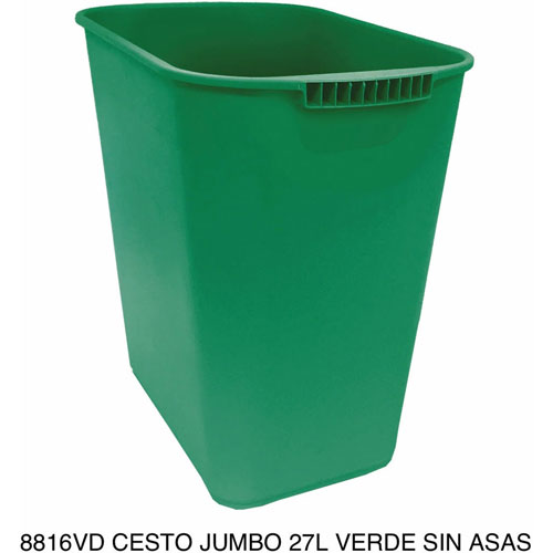 Foto de CESTO DE BASURA JUMBO RECTANGULAR, SIN ASAS.CAPACIDAD 26 L / 6.87 GAL. 