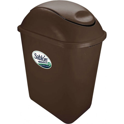 Foto de CESTO DE BASURA JUMBO RECTANGULAR, SIN ASAS CON TAPA BALANCIN LATERAL.CAPACIDAD 26 L / 6.87 GAL. 