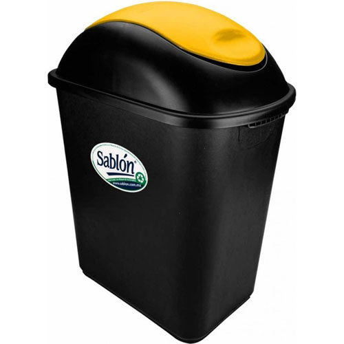 Foto de Cesto De Basura Jumbo Rectangular Sin Asas Con Tapa Balancin Lateral.Capacidad 26 L / 6.87 Gal. 