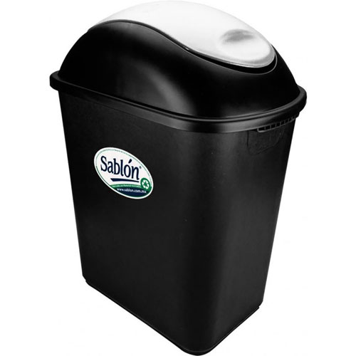 Foto de CESTO DE BASURA JUMBO RECTANGULAR, SIN ASAS CON TAPA BALANCIN LATERAL.CAPACIDAD 26 L / 6.87 GAL. 