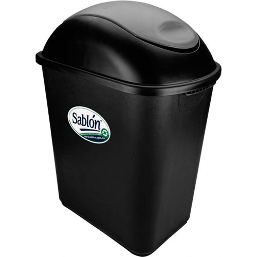 Foto de CESTO DE BASURA JUMBO RECTANGULAR, SIN ASAS CON TAPA BALANCIN LATERAL.CAPACIDAD 26 L / 6.87 GAL. 