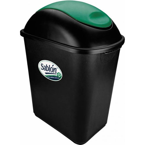 Foto de CESTO DE BASURA JUMBO RECTANGULAR, SIN ASAS CON TAPA BALANCIN LATERAL.CAPACIDAD 26 L / 6.87 GAL. 