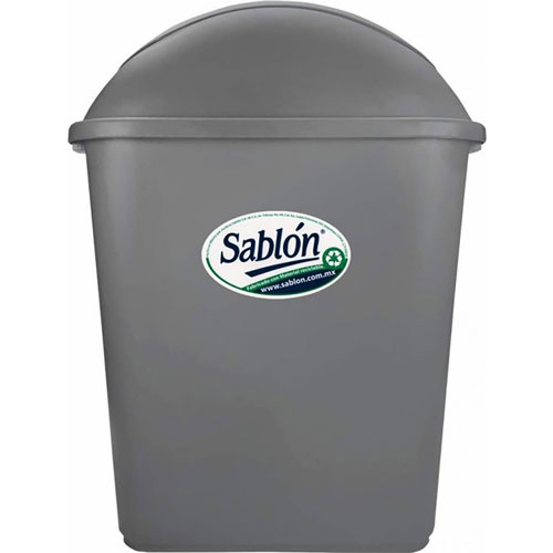 Foto de CESTO DE BASURA JUMBO RECTANGULAR, SIN ASAS CON TAPA BALANCIN LATERAL.CAPACIDAD 26 L / 6.87 GAL. 