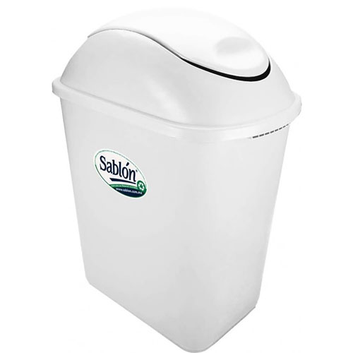 Foto de CESTO DE BASURA JUMBO RECTANGULAR, SIN ASAS CON TAPA BALANCIN LATERAL.CAPACIDAD 26 L / 6.87 GAL. 