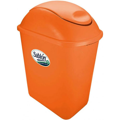 Foto de CESTO DE BASURA JUMBO RECTANGULAR, SIN ASAS CON TAPA BALANCIN LATERAL.CAPACIDAD 26 L / 6.87 GAL. 