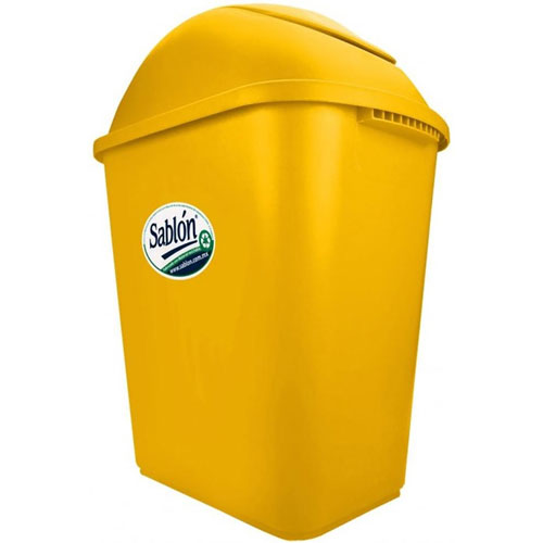 Foto de CESTO DE BASURA JUMBO RECTANGULAR, SIN ASAS CON TAPA BALANCIN LATERAL.CAPACIDAD 26 L / 6.87 GAL. 
