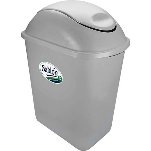 Foto de CESTO DE BASURA JUMBO RECTANGULAR, SIN ASAS CON TAPA BALANCIN LATERAL.CAPACIDAD 26 L / 6.87 GAL. 