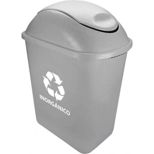 Foto de CESTO DE BASURA JUMBO RECTANGULAR, SIN ASAS CON TAPA BALANCIN LATERAL. CON IMPRESIÓN 