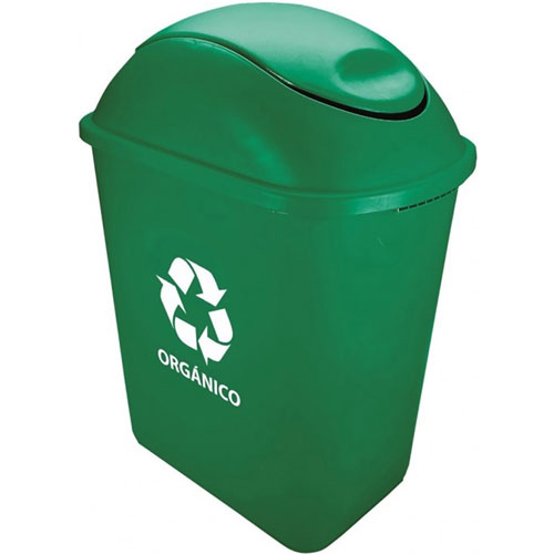 Foto de CESTO DE BASURA JUMBO RECTANGULAR, SIN ASAS CON TAPA BALANCIN LATERAL. CON IMPRESIÓN 