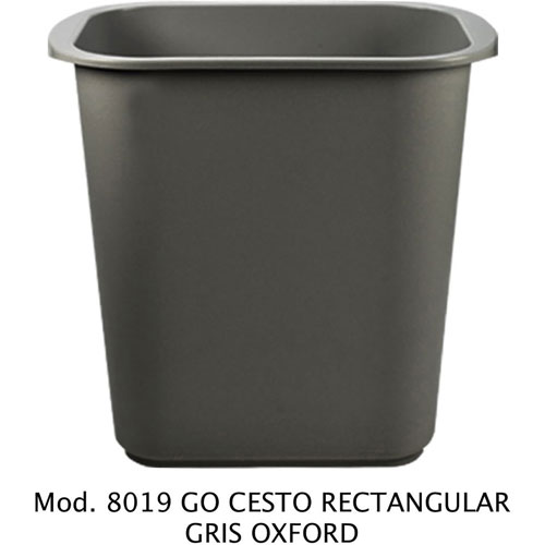 Foto de CESTO DE BASURA RECTANGULAR, SIN ASAS.CAPACIDAD 13 L / 3.43 GAL. 