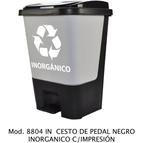 Foto de CESTO DE PEDAL CON CAPACIDAD DE 17 LITROS / 4.49 GALONES CON TAPA, CON IMPRESIÓN 