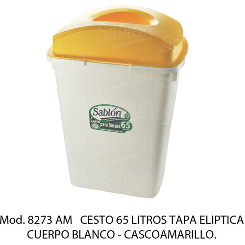 Foto de CESTO TAPA ELÍPTICA CON CAPACIDAD DE 65 LITROS / 17.19 GALONES 