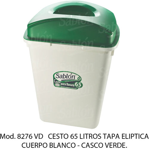Foto de CESTO TAPA ELÍPTICA CON CAPACIDAD DE 65 LITROS / 17.19 GALONES 