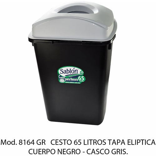 Foto de CESTO TAPA ELÍPTICA CON CAPACIDAD DE 65 LITROS / 17.19 GALONES 