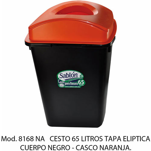 Foto de CESTO TAPA ELÍPTICA CON CAPACIDAD DE 65 LITROS / 17.19 GALONES 