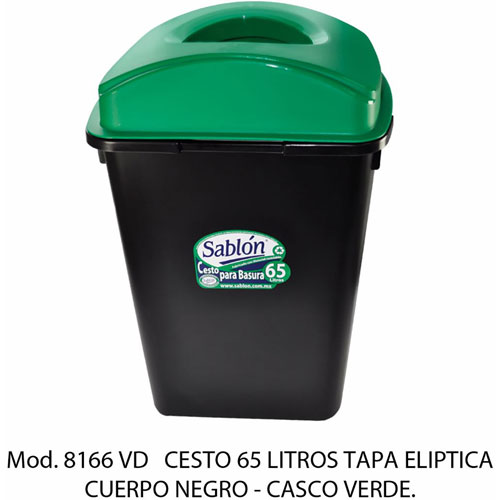 Foto de CESTO TAPA ELÍPTICA CON CAPACIDAD DE 65 LITROS / 17.19 GALONES 