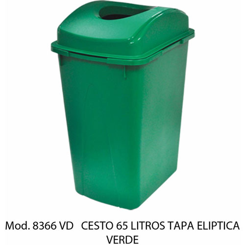 Foto de CESTO TAPA ELÍPTICA CON CAPACIDAD DE 65 LITROS / 17.19 GALONES 