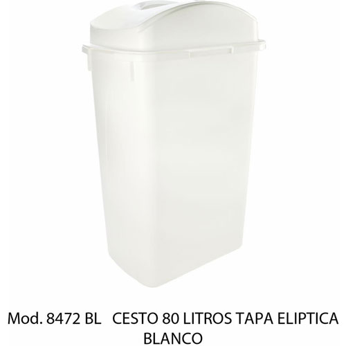 Foto de CESTO TAPA ELÍPTICA CON CAPACIDAD DE 80 LITROS / 21.16 GALONES 