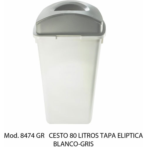 Foto de CESTO TAPA ELÍPTICA CON CAPACIDAD DE 80 LITROS / 21.16 GALONES 