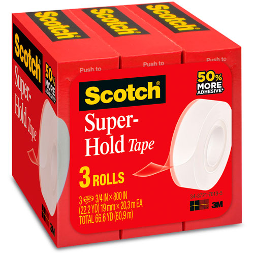 Foto de Cinta Adhesiva Scotch Super Hold 19mm x 25m con 3 Piezas 