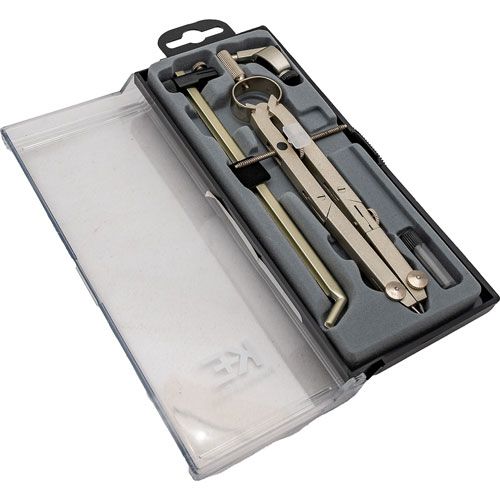 Compas para dibujo K+E HE1246 arco maestro set metálico | Lumen