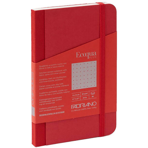 Foto de Cuaderno Fabriano Ecoqua Rojo Plus 9X14 90G 80 Puntos Rojo Hojas 