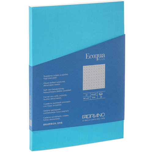 Fabriano Ecoqua Plus - Cuaderno Oculto Con Espiral, 8.3 X 11.7 Pulgadas, A4, Con Puntos, Color Negro