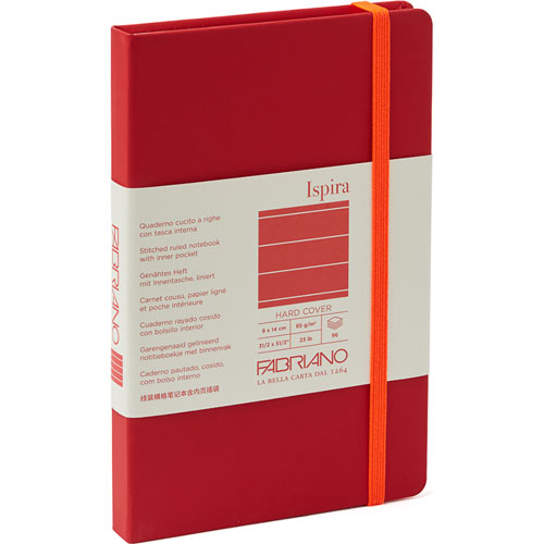 Foto de Cuaderno Arte 9X14CM Rayas Rojo PG 85G 96 Hojas Ispira Pocket 