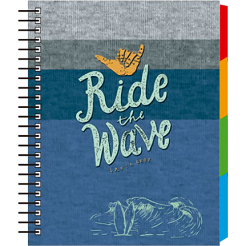 Foto de Cuaderno forma francesa Senfort Riders Wave espiral cuadro chico 120 hojas 