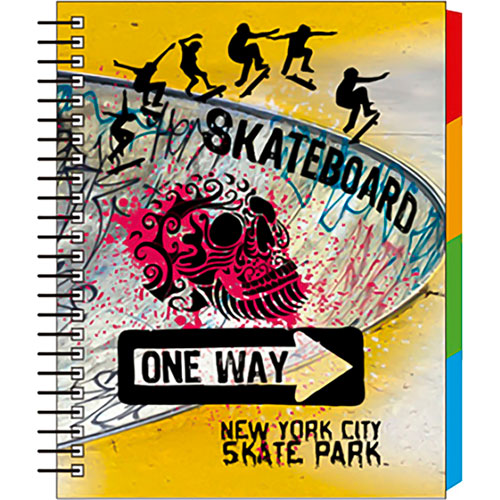 Foto de Cuaderno forma francesa Senfort Skate espiral cuadro chico 120 hojas 