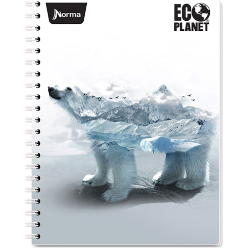 Foto de Cuaderno profesional cuadro grande Norma Ecoplanet doble arillo 100 hojas 