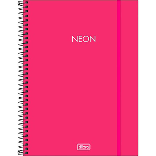 Foto de Cuaderno Profesional Tilibra Neon 160 Hojas Raya Rosa 