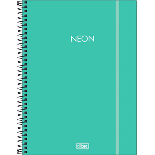 Foto de Cuaderno Profesional Tilibra Neon 160 Hojas Raya Turquesa 