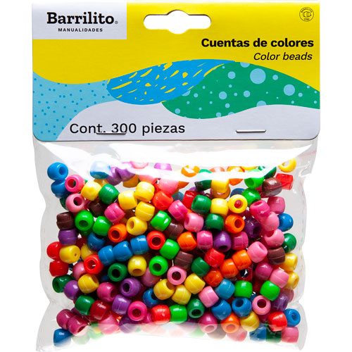 Foto de Cuentas De Colores Con Perforación Barrilito Con 300 Piezas 
