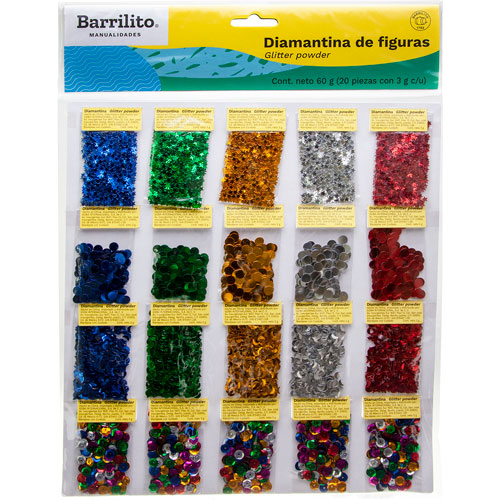 Foto de Diamantina De Figuras Barrilito 3G Con U Con 20 Sobres 