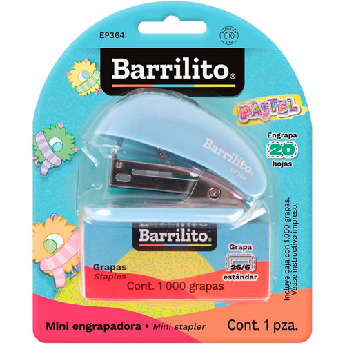 Foto de Engrapadora Mini Barrilito Colores Pastel Con 1 Pieza 