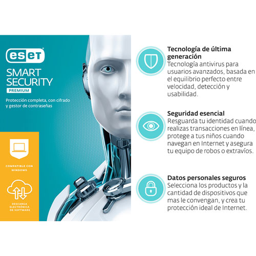 ESD ESET SMART SECURITY PREMIUM 9 LICENCIAS 1 AÑO